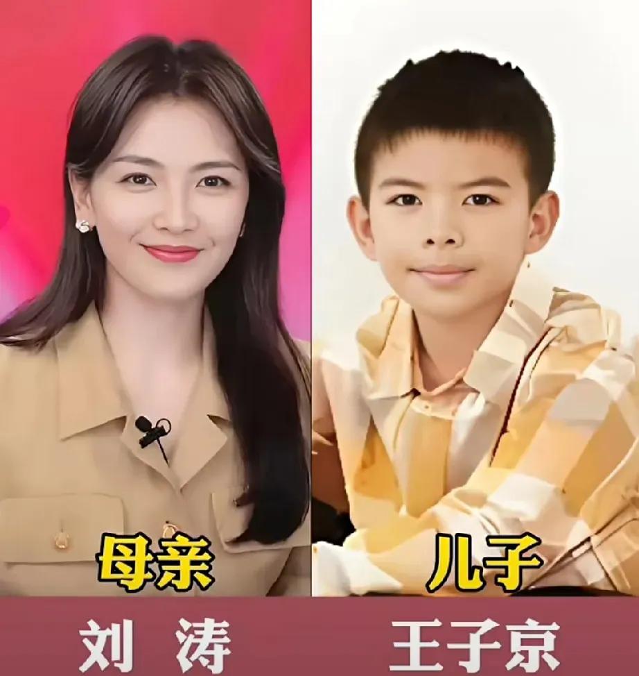 明星妈妈和儿子的颜值。刘涛妈妈，16岁的女儿王紫嫣长发披肩，温婉文静，与刘涛极
