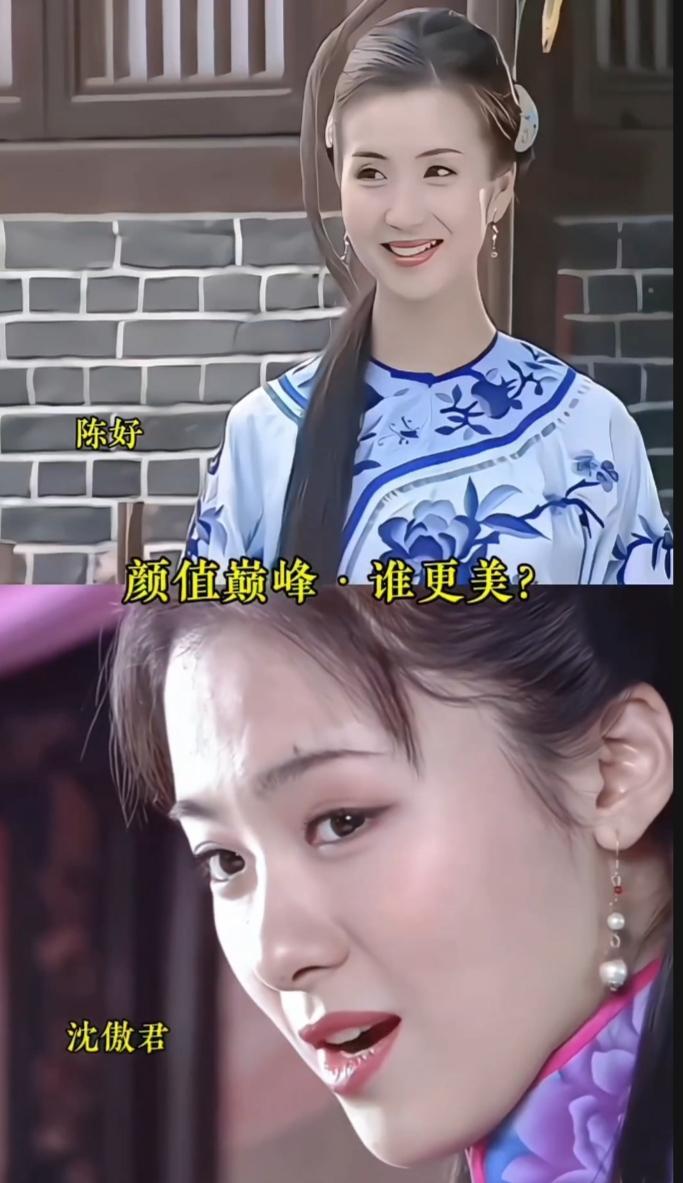 同处颜值巅峰，陈好与沈傲君谁更戳你的审美？二人都是早年古装剧公认的纯天然美