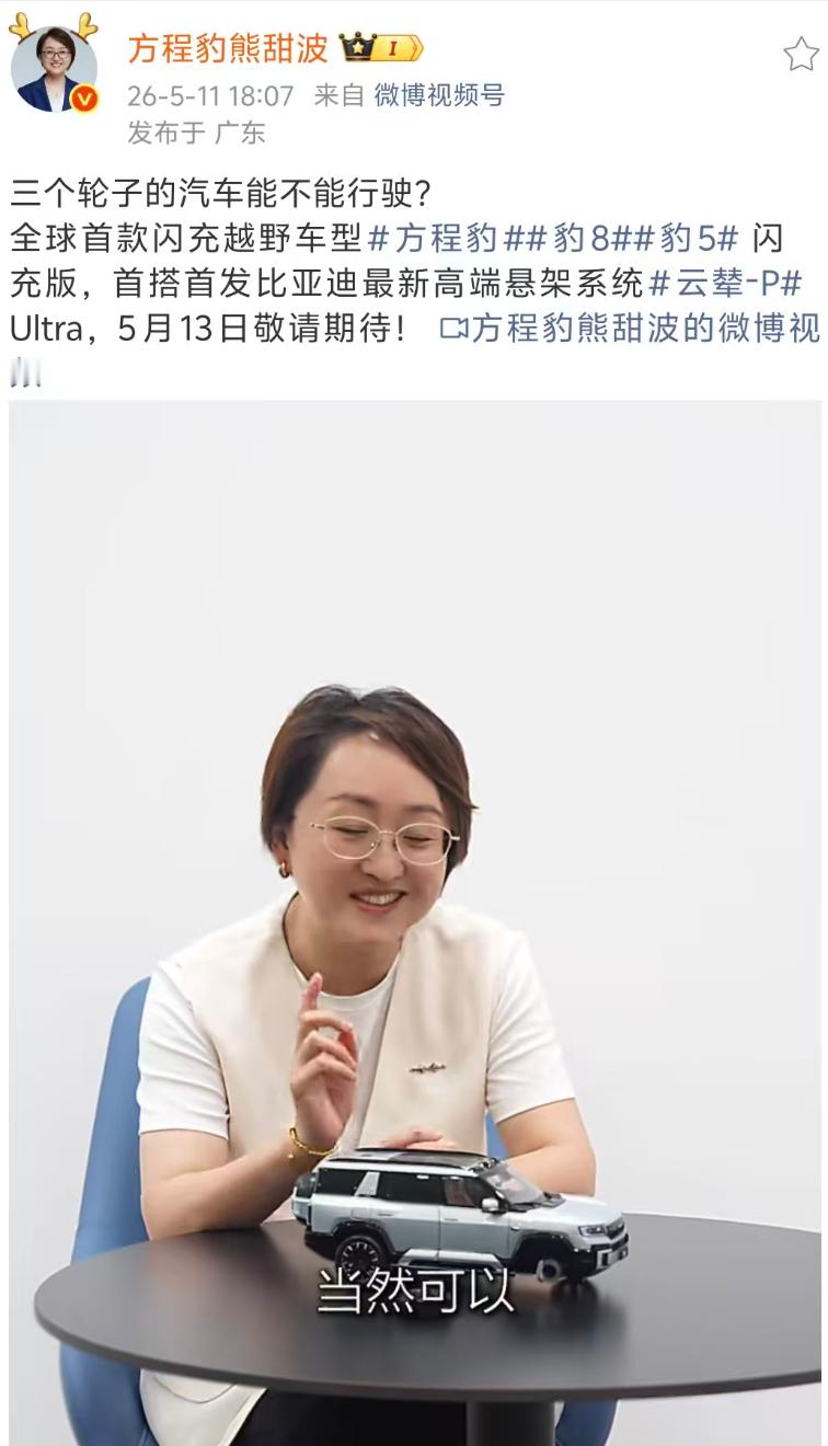 方程豹豹8豹5闪充版这透露出来的有点要复刻当年仰望的故事了啊！三个轮子到底还
