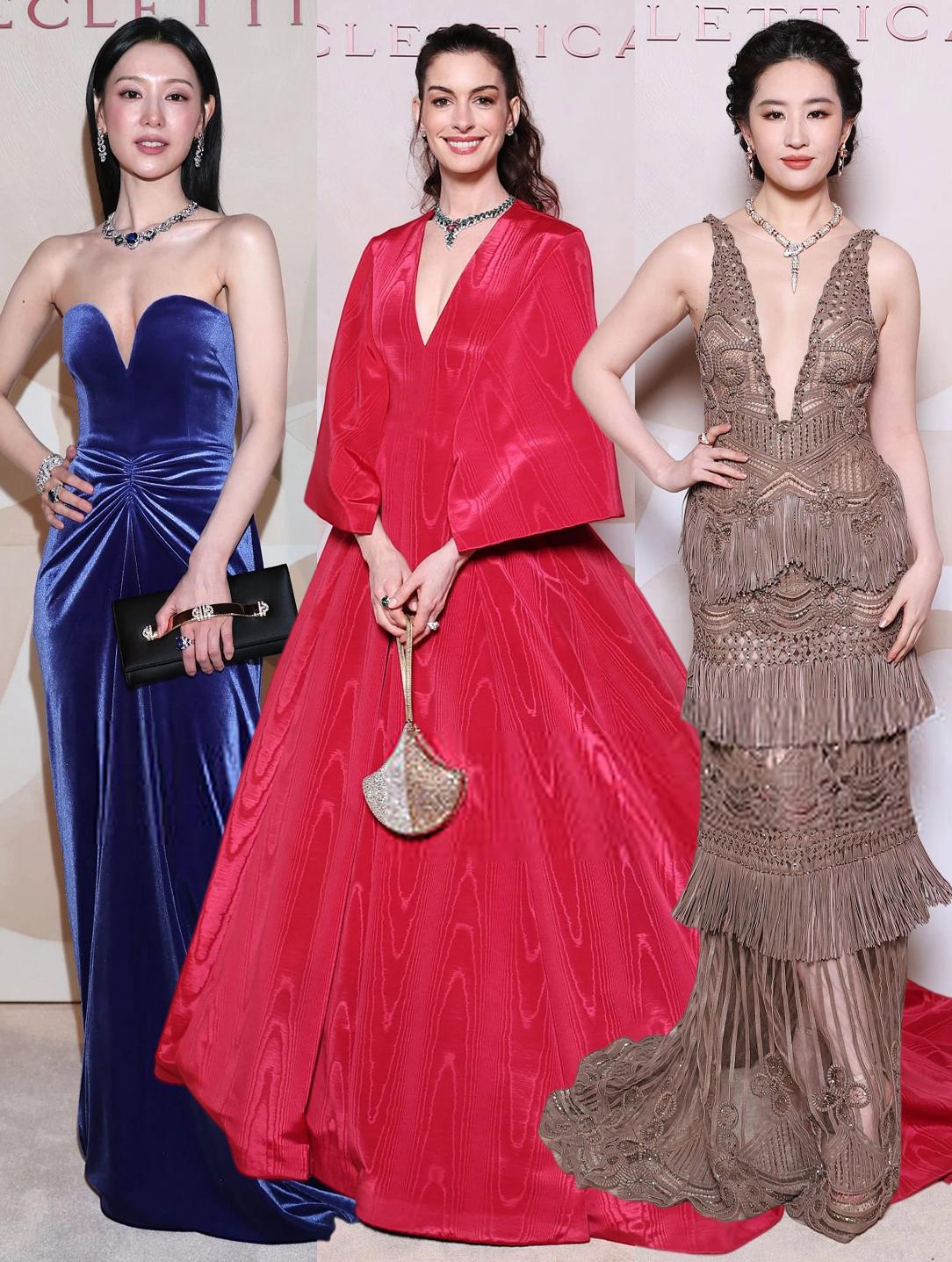 左边是金智媛，1992年出生，身高164cm。中间是安妮·海瑟薇，1982年出