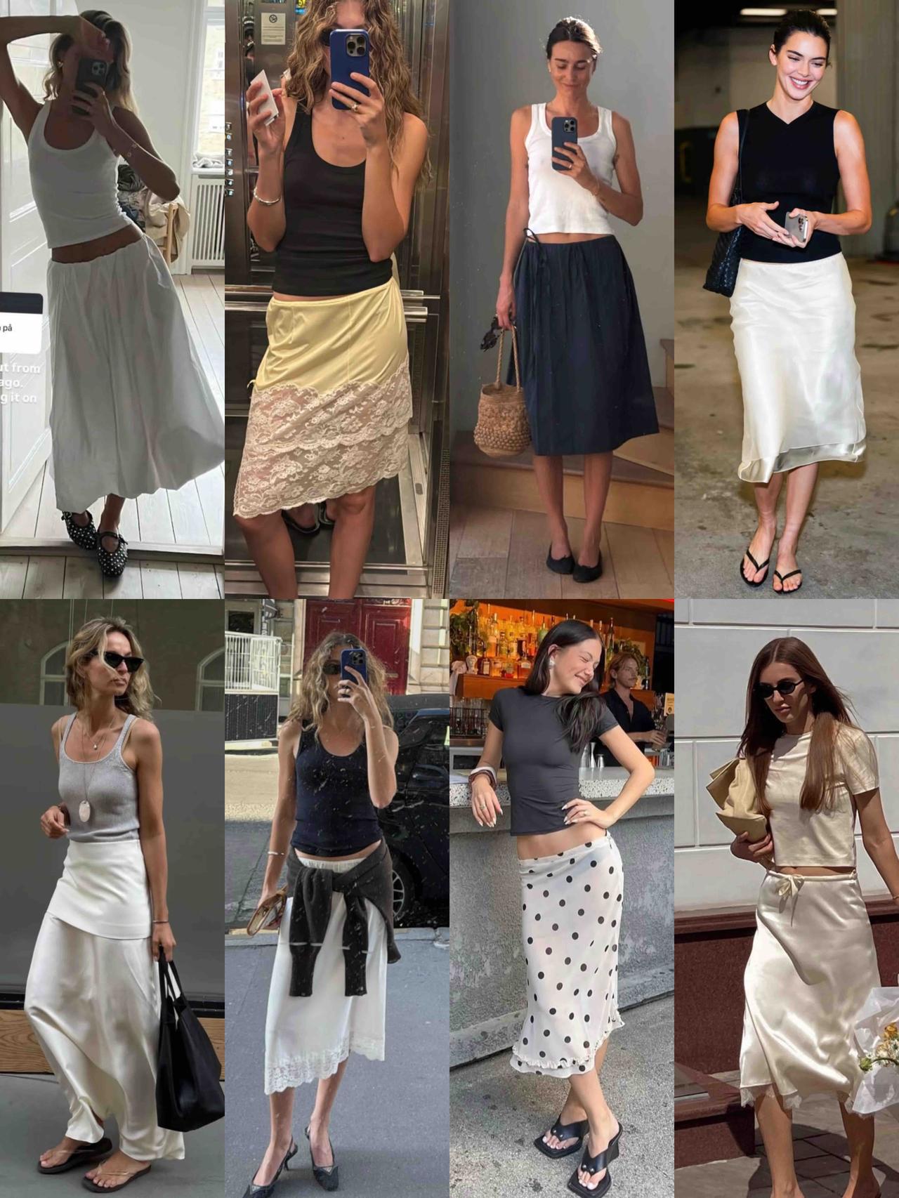 夏季半裙如何穿出优雅法式感？秘诀就是用简约基础款搭配松弛的氛围感。一件合身的白