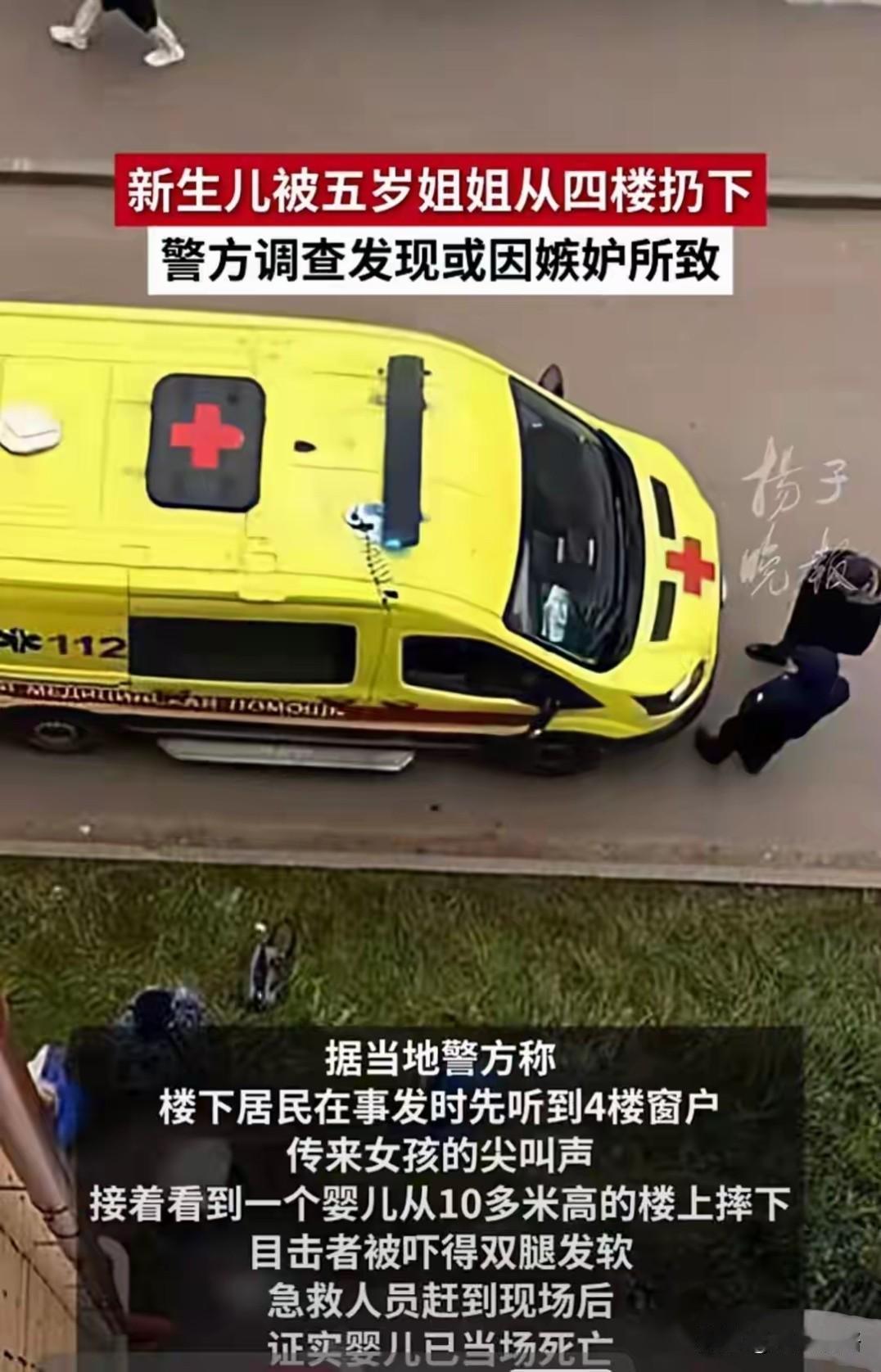 5岁姐姐因为嫉妒将21天的妹妹从4楼上扔下去,过路的人腿都被吓软了。说出来我