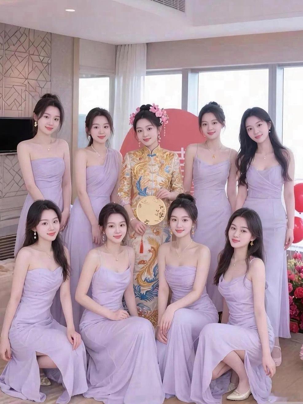 闺蜜团，除了新娘，其他的美女傻傻分不清了
