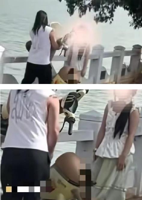 4月19日，昆明，滇池风光正好。谁能想到，一个身强力壮的男子，竟然在众目睽睽之下