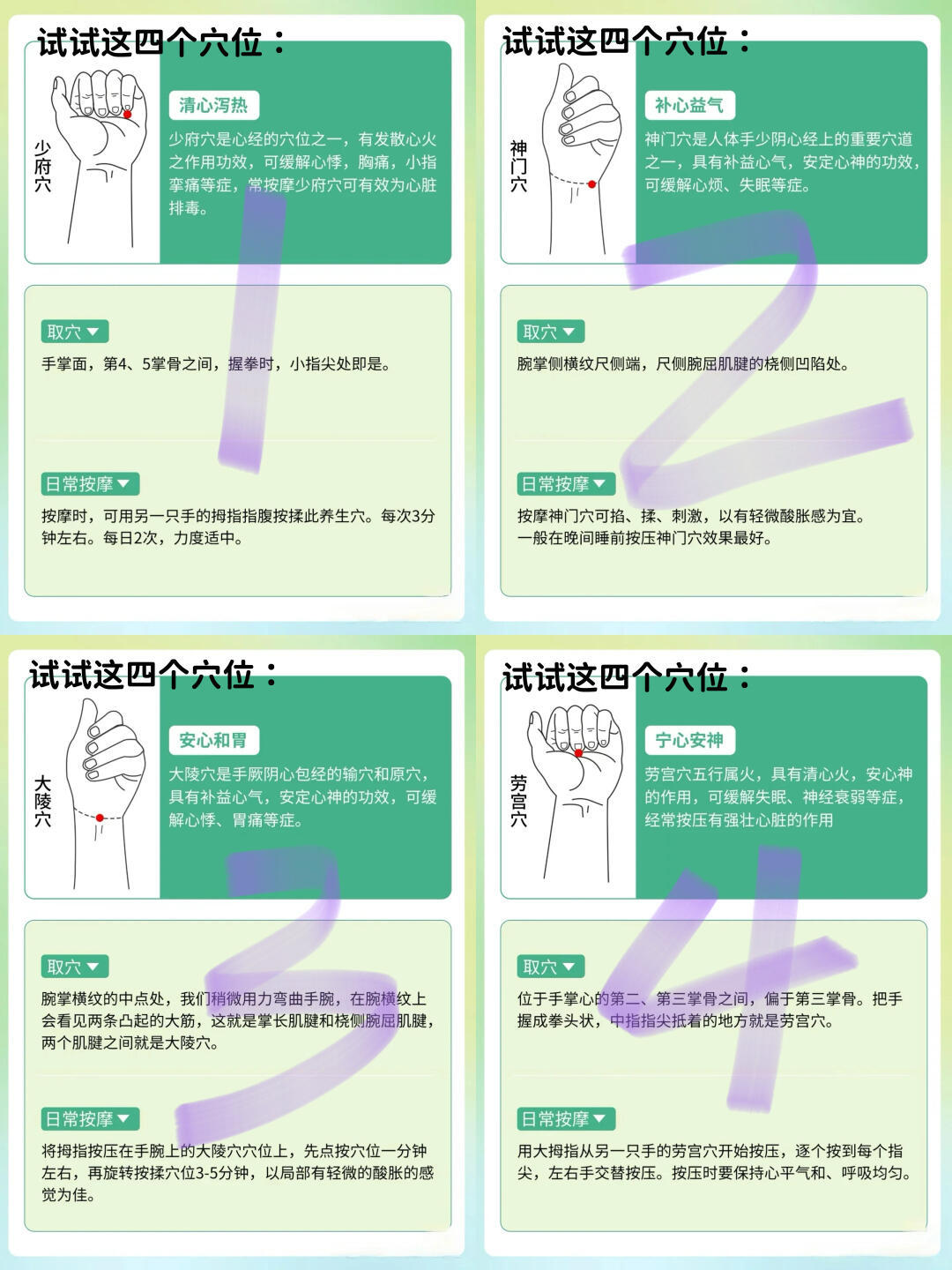 意外发现心悸的开关（少府穴），仅供参考，具体因人而议