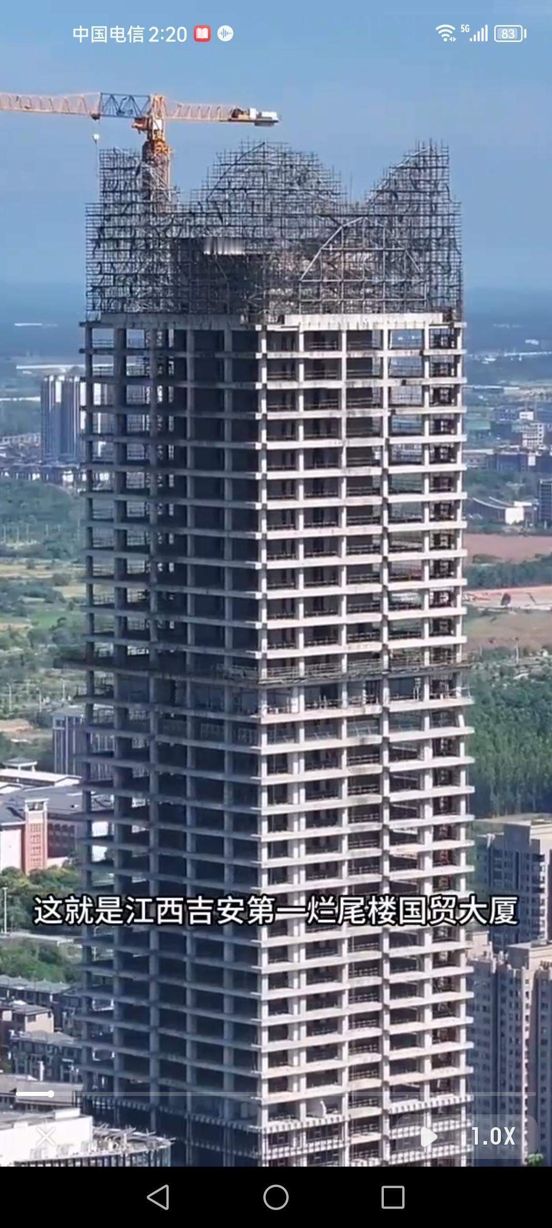 江西吉安的国贸中心，曾经可是备受期待。开发商耗10亿巨资，扬言打造吉安第一高楼，