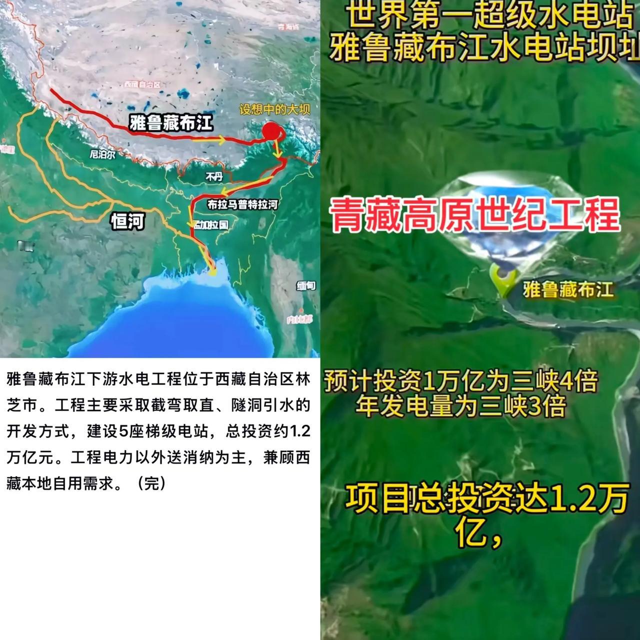 大消息！世界上最大的水电站大坝开工啦！这新水电站设计总装机容量6000万千瓦，差