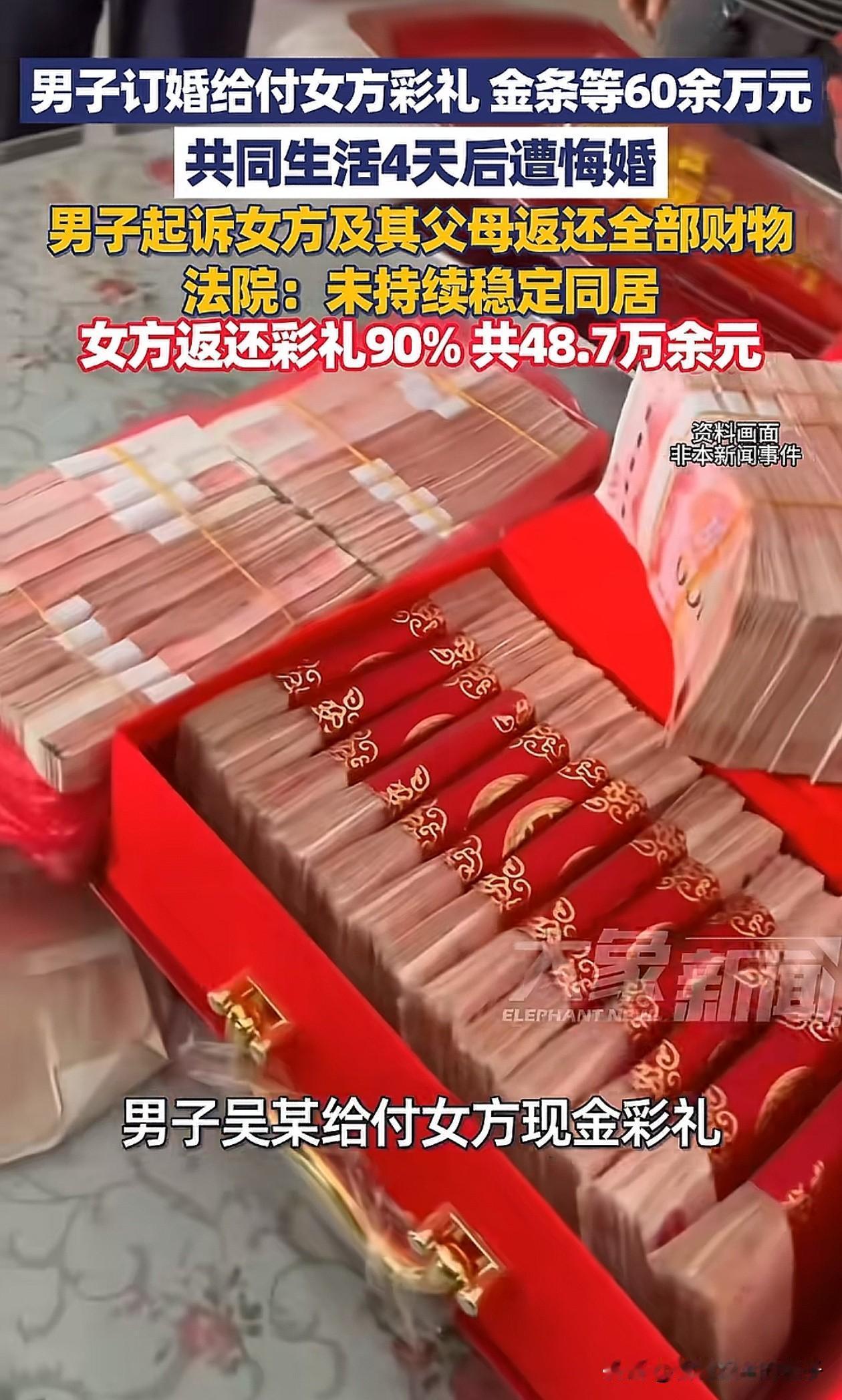 这下好了，彻底瞒不住了，全国人都知道江西的聘礼高了！江西一男子只是和女子订婚