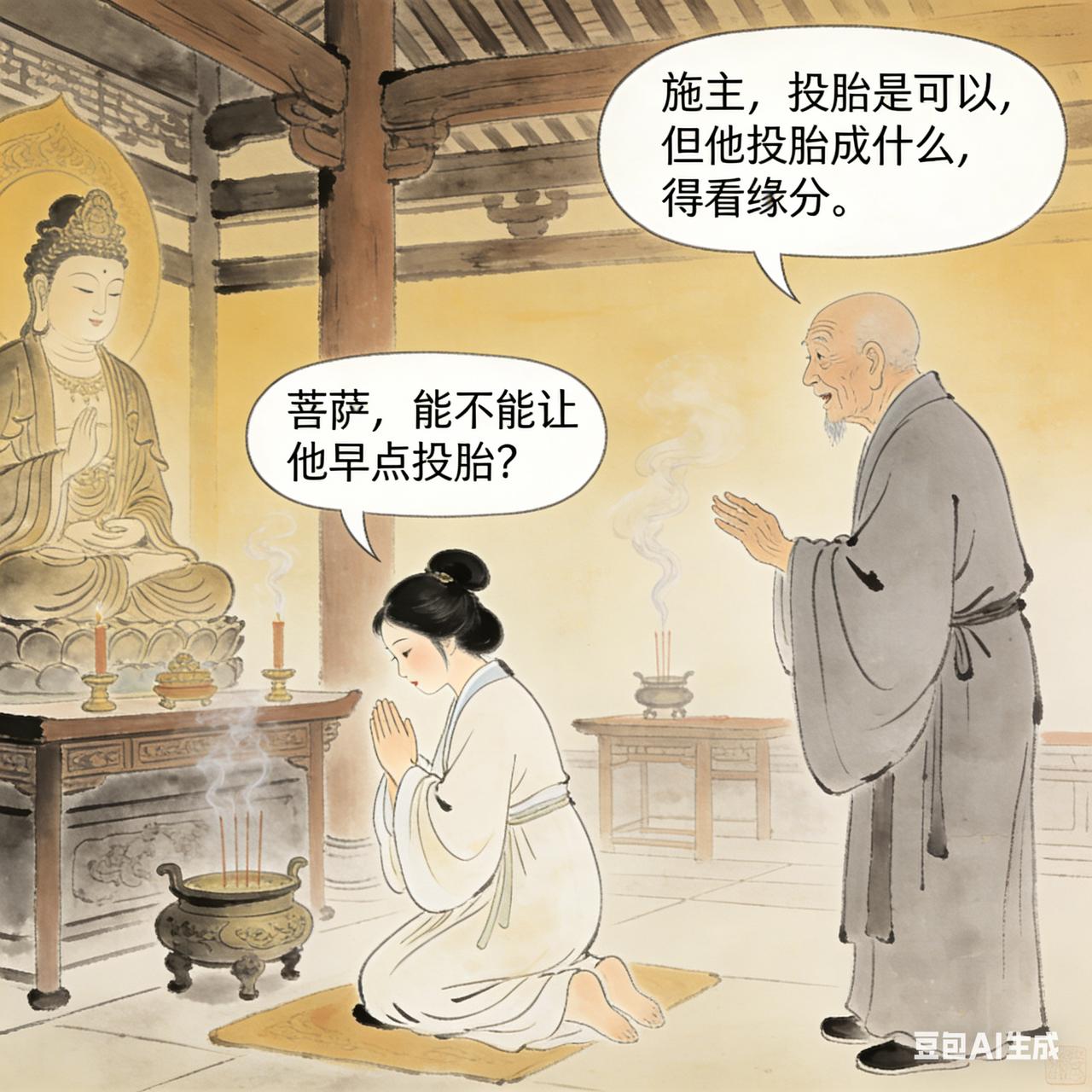 古代笑话一个寡妇去庙里烧香，祈求菩萨保佑。寡妇磕头说：“菩萨啊，我丈夫死
