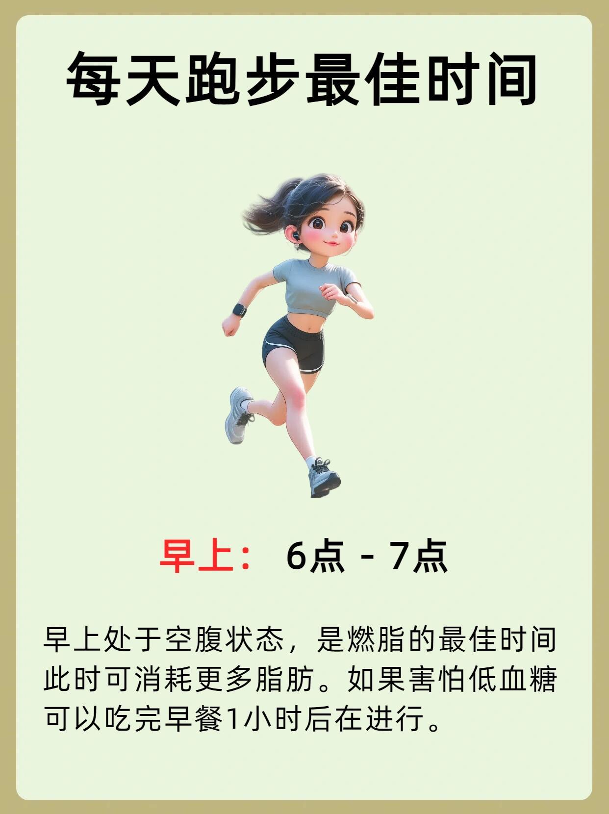 每天跑步的3个最佳时间晨跑唤醒活力，迎着朝阳加速新陈代谢；午后跑步释放压力，打破