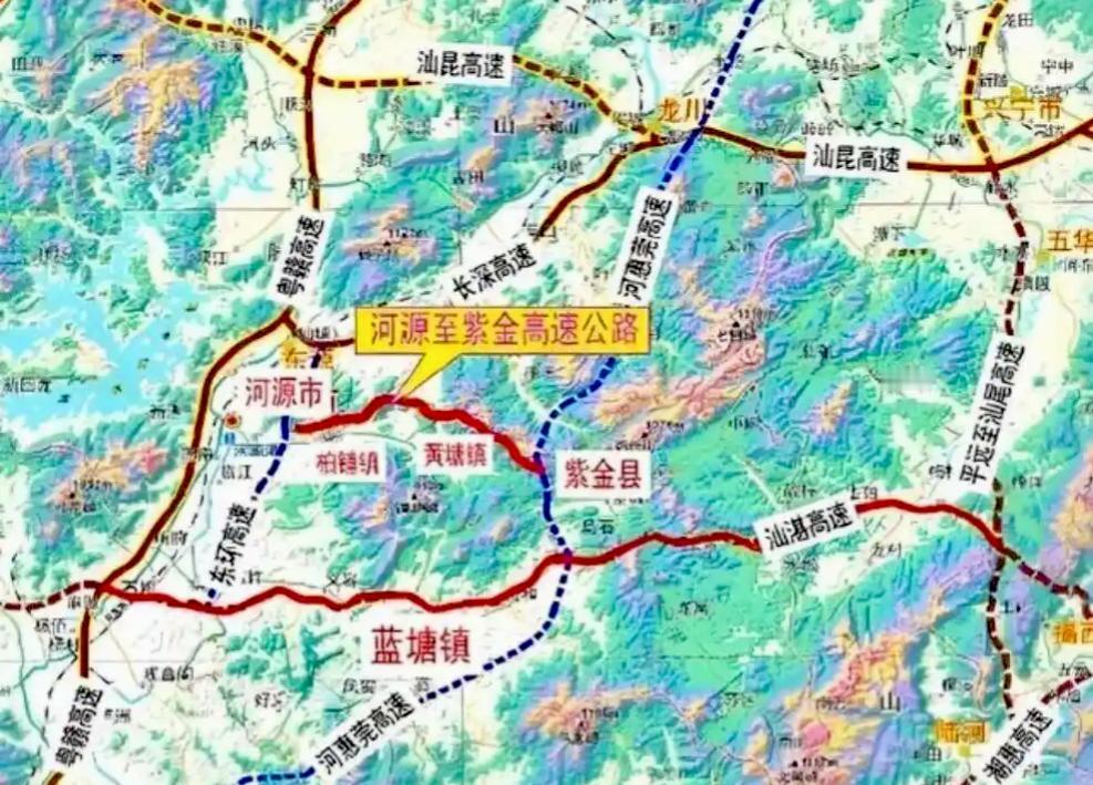 【河源紫金至江东新区高速公路新建工程】已获工可批复，正在开展前期招投标工作，建设