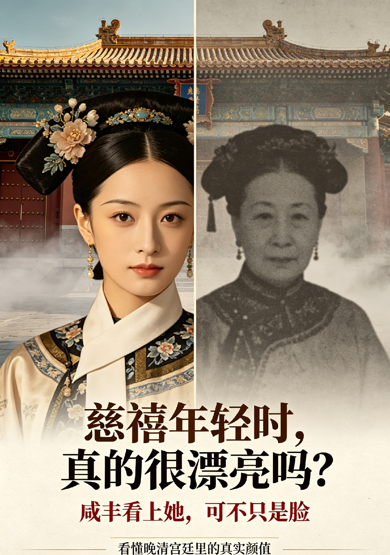 咸丰宠爱的慈禧究竟多漂亮?很多人看慈禧晚年老照片，觉得她长相普通，很难想象当年咸丰为啥偏爱她。其实照