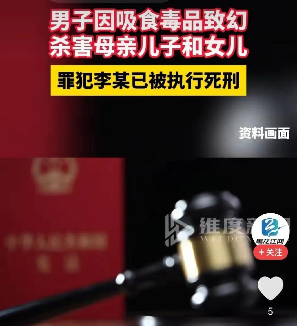 他自己都不敢相信！湖北的李某长期吸毒，某次吸毒后产生幻觉，用刀将亲生母亲刺死，