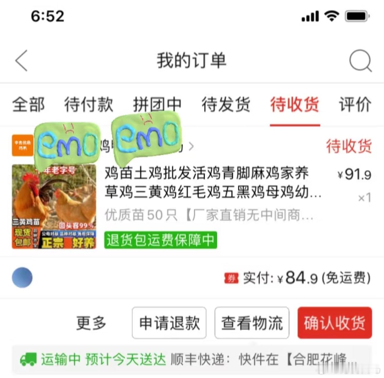 小孩不小心免密支付50只小鸡！已发货！该咋办