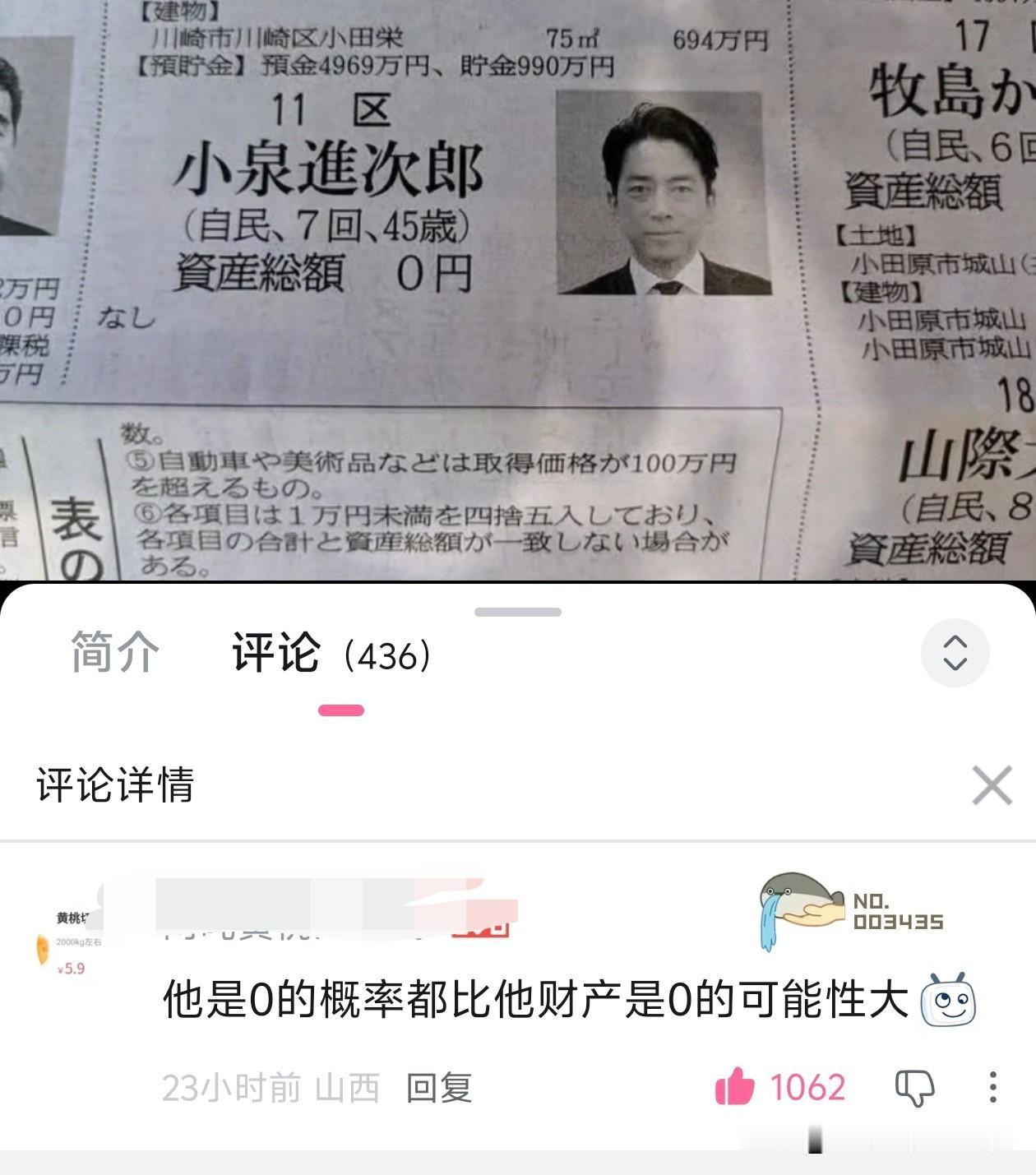 今天我刷到最好笑的评论[笑着哭][笑着哭][笑着哭]小泉也真的有点0的可能性[doge]