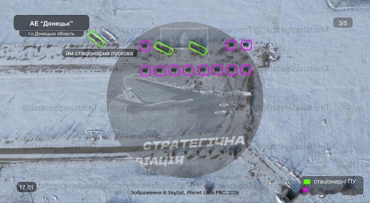 顿涅茨克国际机场新消息，俄军在修复该机场后，继续改造成巡飞弹发射中心。最新卫星图