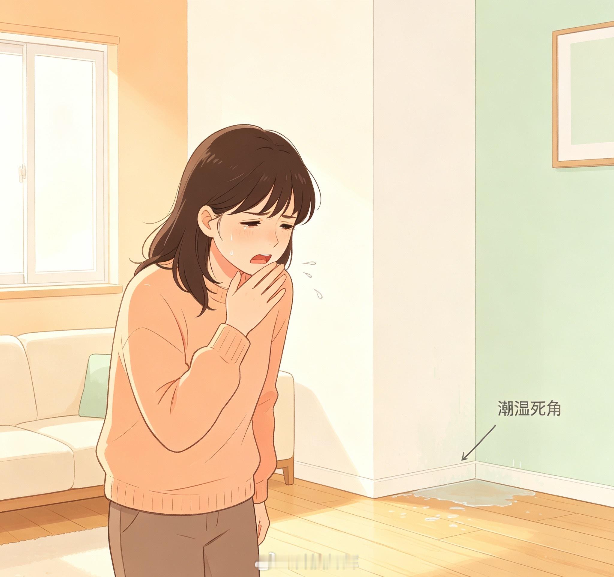江苏一名女子长期咳嗽、鼻炎反复发作，最终在掀开木地板后，发现了如树根般蔓延的网状干腐菌，这就是她久病