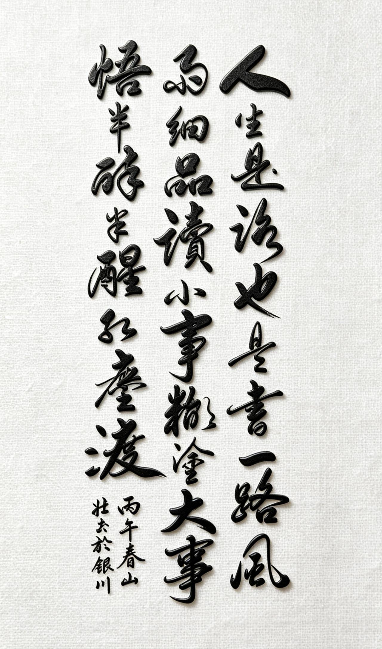 看到这幅书法作品你第一眼读出了什么？是行笔如云给你快意，还是字里写着的词汇和你