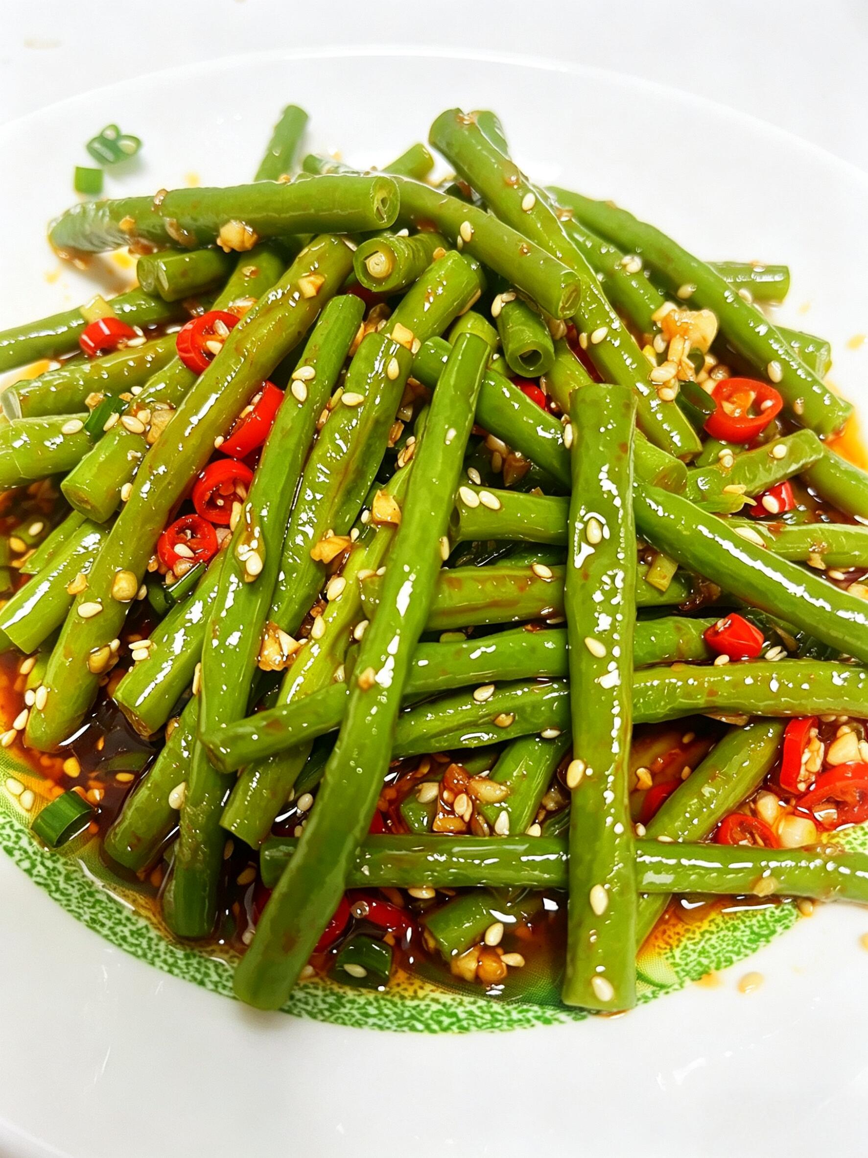 5分钟搞定的清爽可口减脂小凉菜！凉拌豇豆谁懂啊家人们！减脂期嘴馋又想吃点有味儿