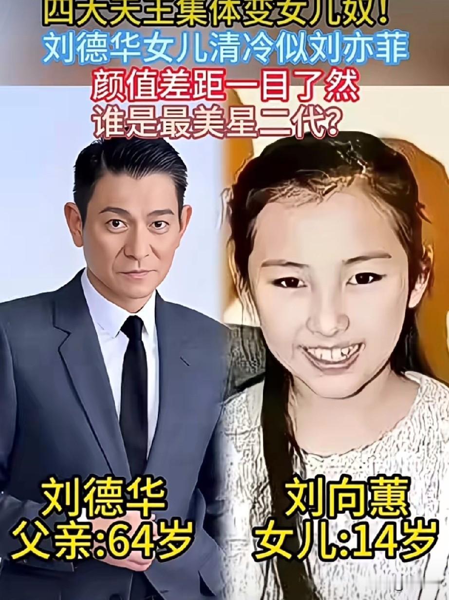 四大天王集体变女儿奴刘德华女儿清冷似刘亦菲颜值差距一目了然你觉得谁的颜值最