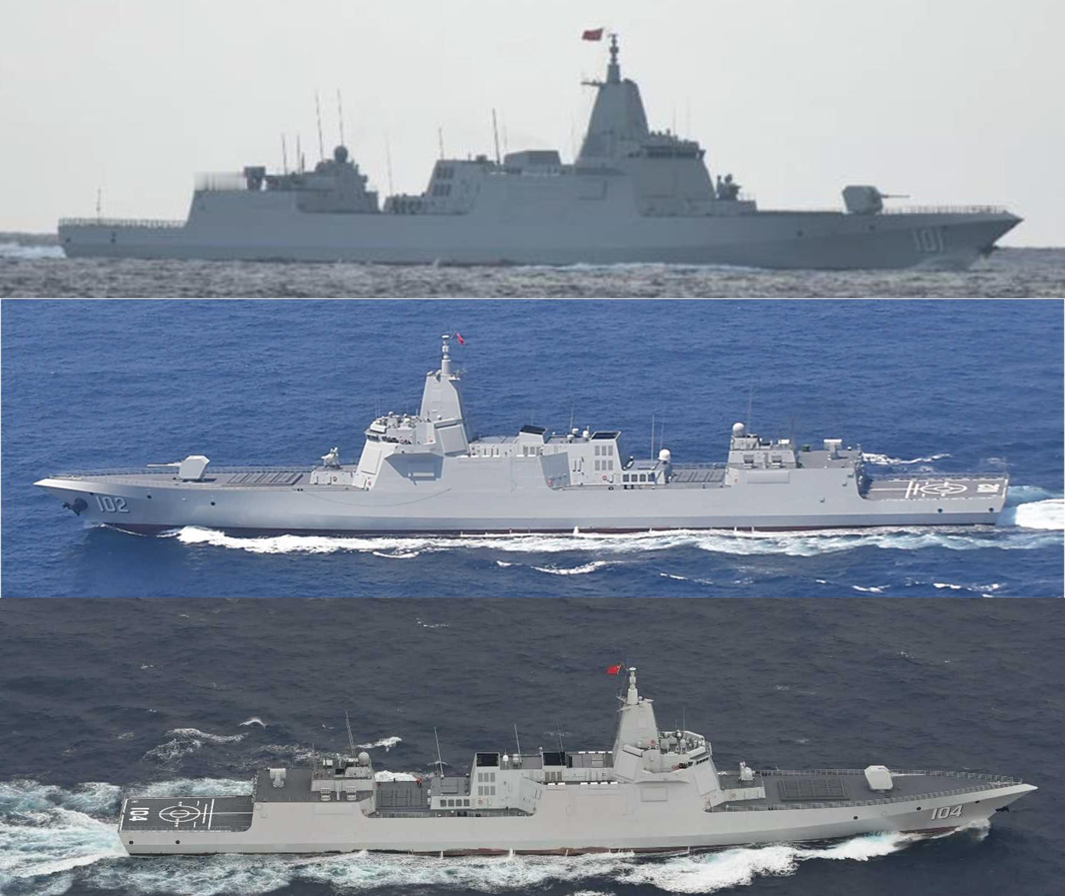 小火车西太游，拉萨舰也加入了目前，中国海军共有三艘055“万吨大驱”在西太平洋活