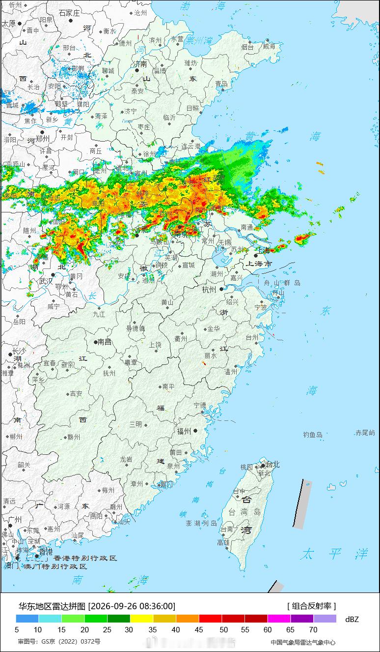 气象观察团【长江中下游地区降雨/对流增多】由于副高有所南撤，其核心区控制江南/华