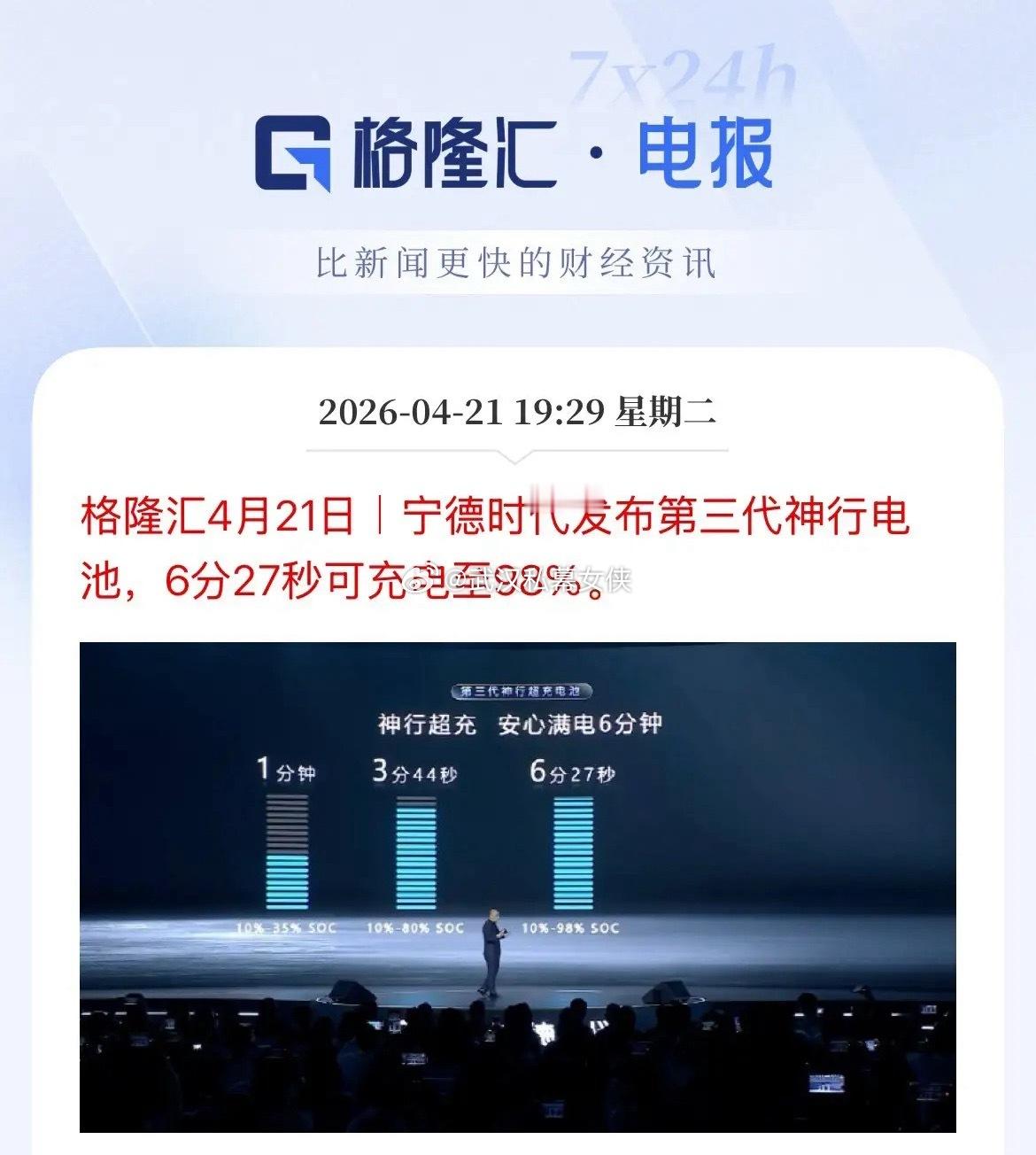 充电6分钟续航780公里！宁德时代的2万亿市值还不够啊，第一代的10分钟400公