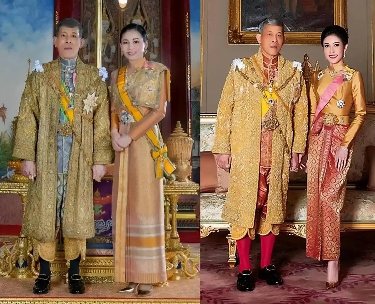 讲真，还是诗妮娜漂亮些，从泰王和苏提达、诗妮娜分别合影里，泰王的脑袋瓜子明显偏向