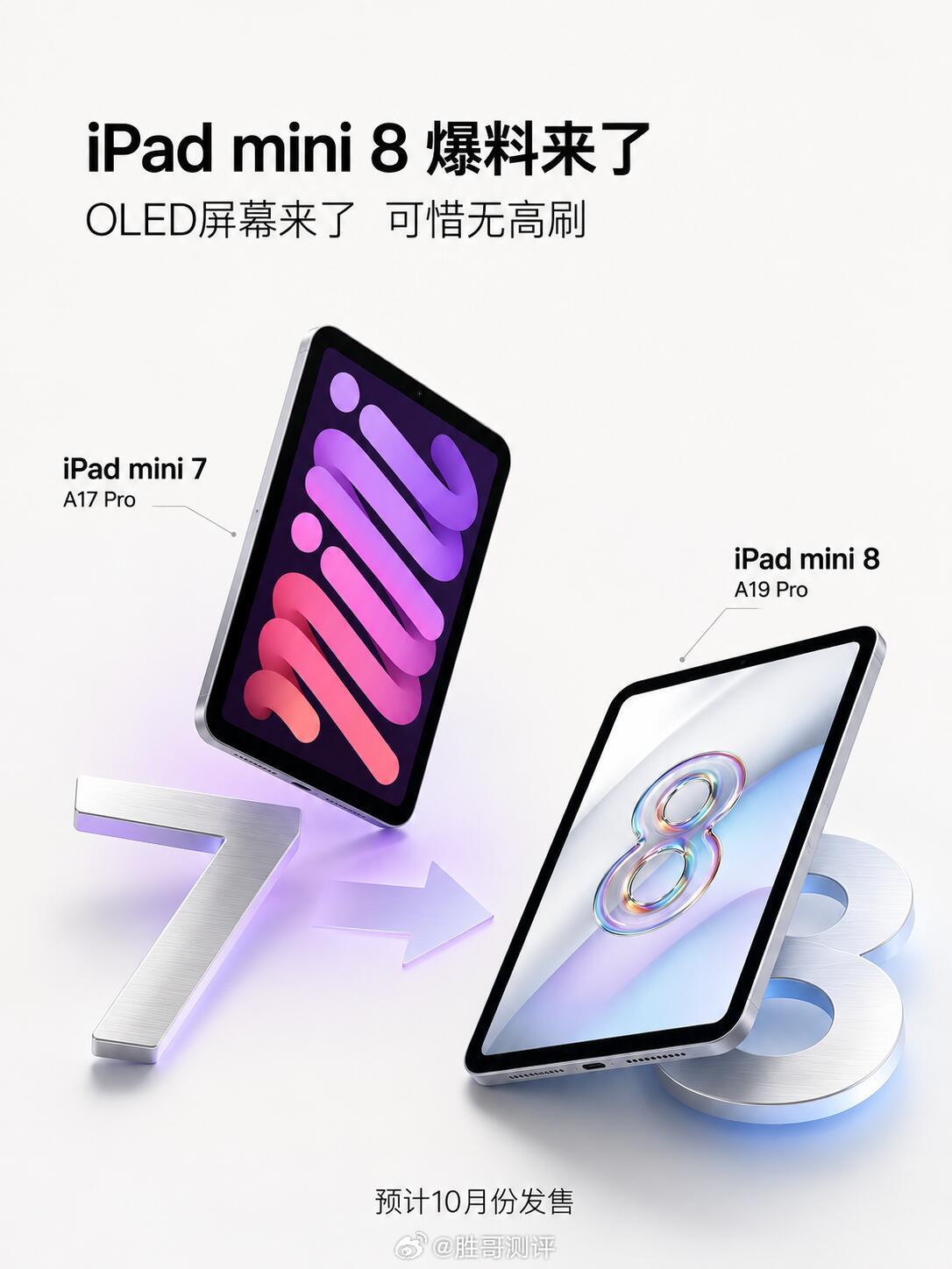 iPadmini8爆料速递📣预计2026年10月发售，小屏党可