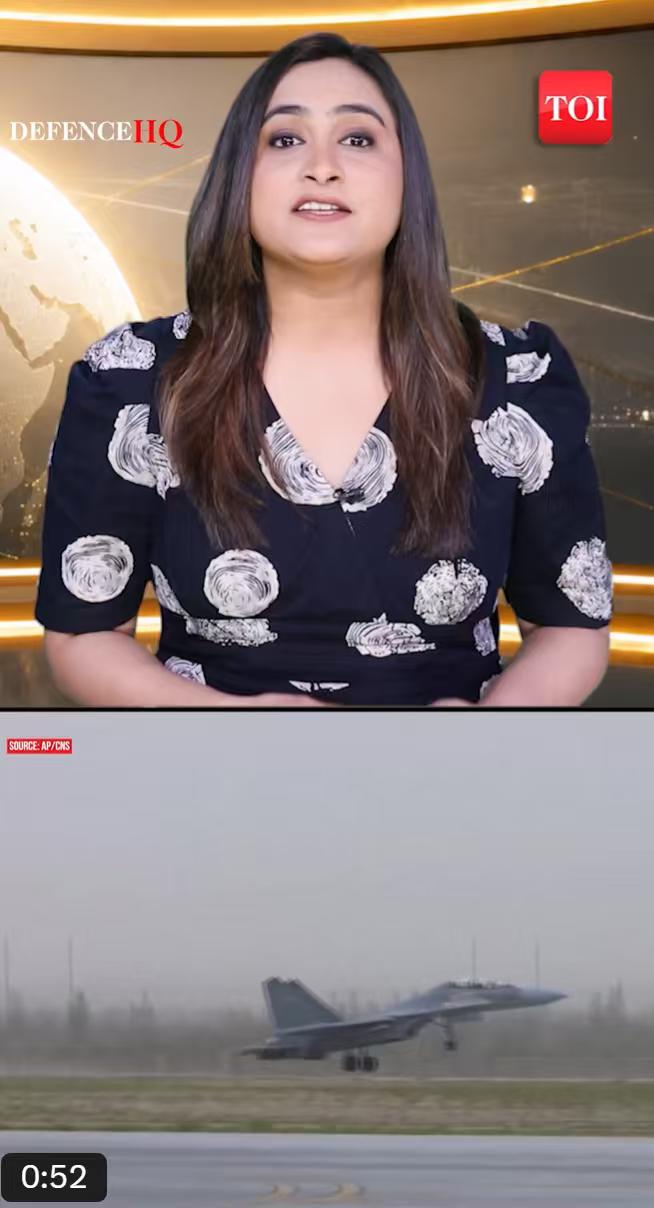 《印度时报》发布视频，标题就是“中国的歼-16刚刚在埃及对阵印度的阵风战机”。它