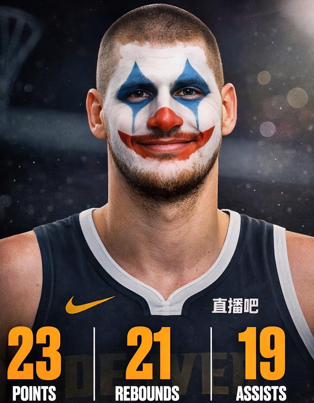 穆雷：约老师，你生涯第二次至少拿下20分20板18助，其余球员0次，太离谱了吧！