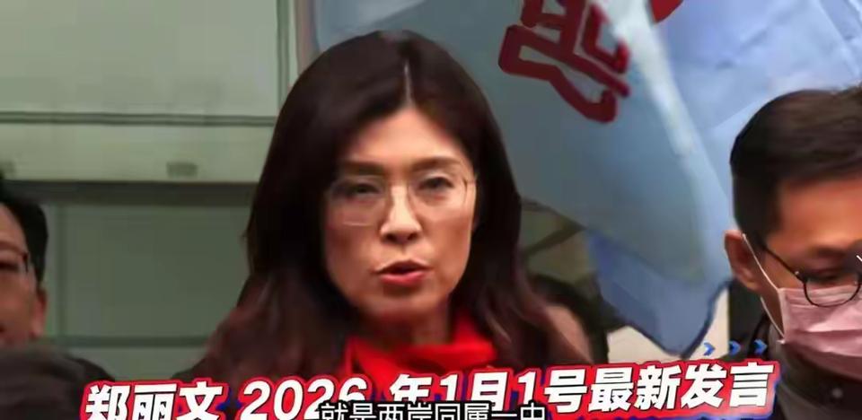 她系一条中国红围巾，郑丽文元旦发声：我是中国人！1月1日，台湾国民党主席郑