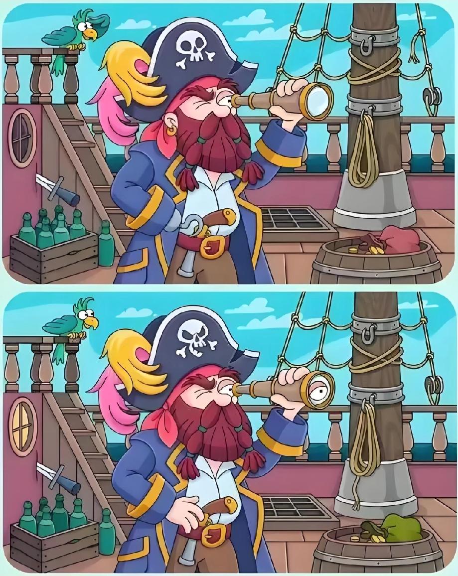 谁能找全？这张海盗找不同图刷屏，能找出所有不同的都是火眼金睛！