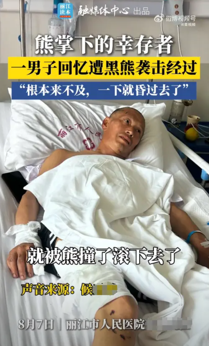 “这就是命啊！”近日，云南丽江，一男子上山采药，结果撞到了一头500斤的黑熊，男