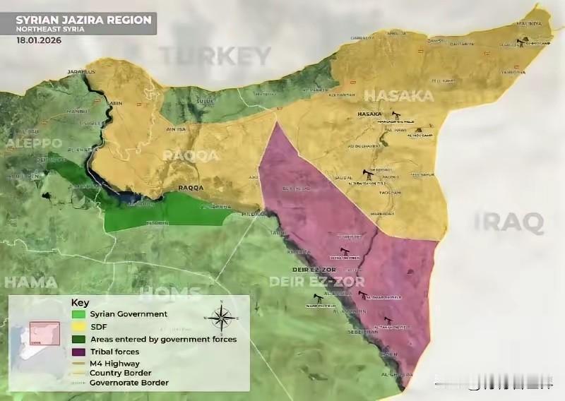 叙利亚东北部这几天打得厉害，HTS带着阿拉伯部落武装从拉卡南边分三路打过来，两天
