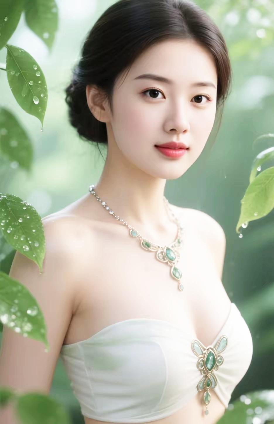 清新自然，绿意盎然，少女与自然的完美融合。