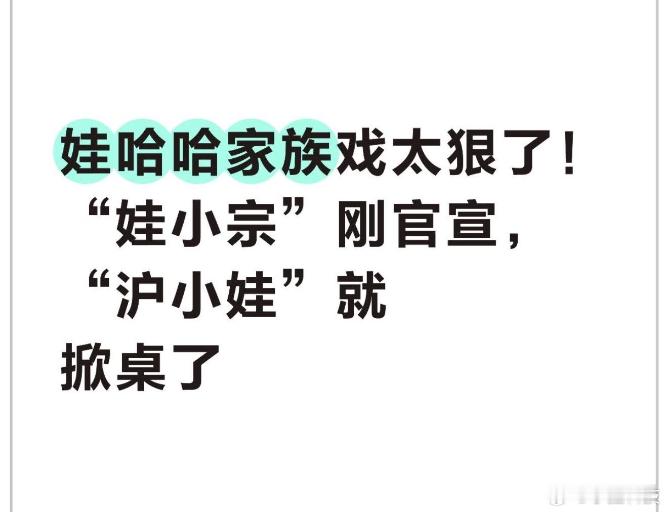 宗馥莉也可能无法用娃哈哈商标博弈开始了，娃小宗还没开始用，上海那边有子公司就搞出