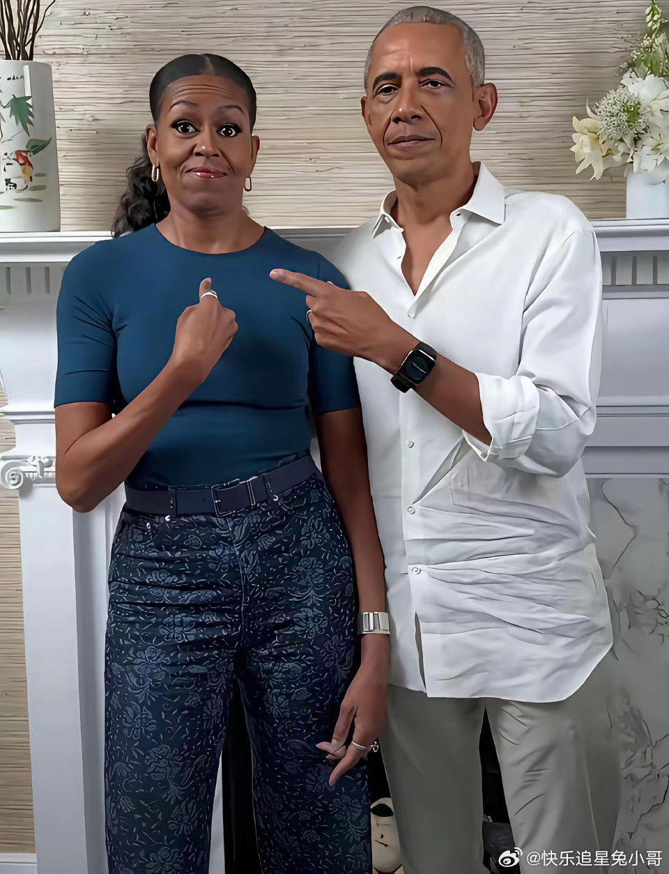 奥巴马眼神无光啊，老的太快咯