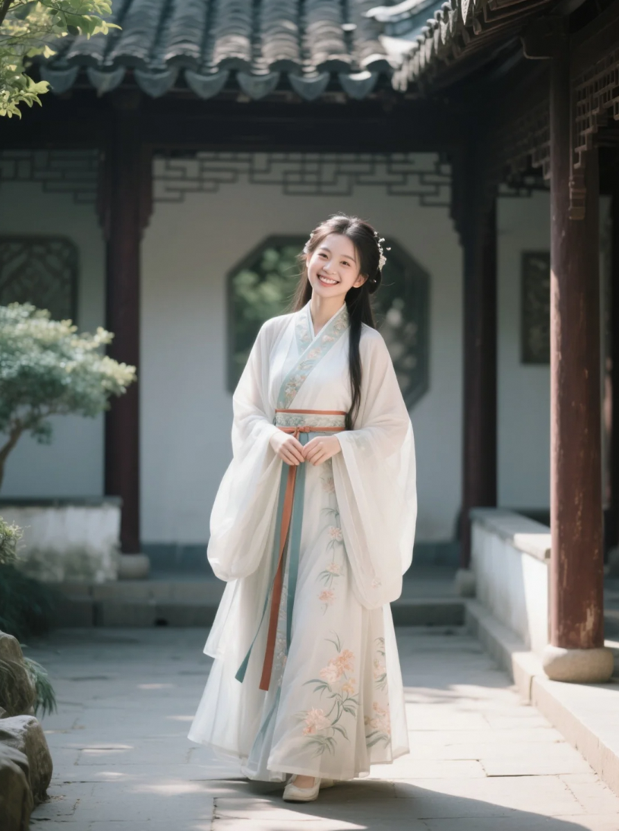 汉服飘袂展风华，古典佳人入画来