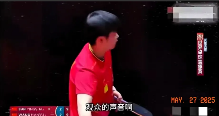 王励勤在观众席上听别人骂孙颖莎的话音，骂孙颖莎的话的粉丝被其他粉丝骂走了，但王励