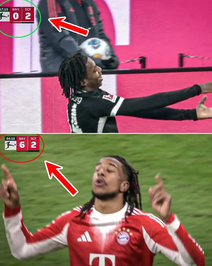 拜仁现在太猛了，觉得正常踢太无聊，玩起了让2追6难怪弗莱堡主教练在球队进了两球