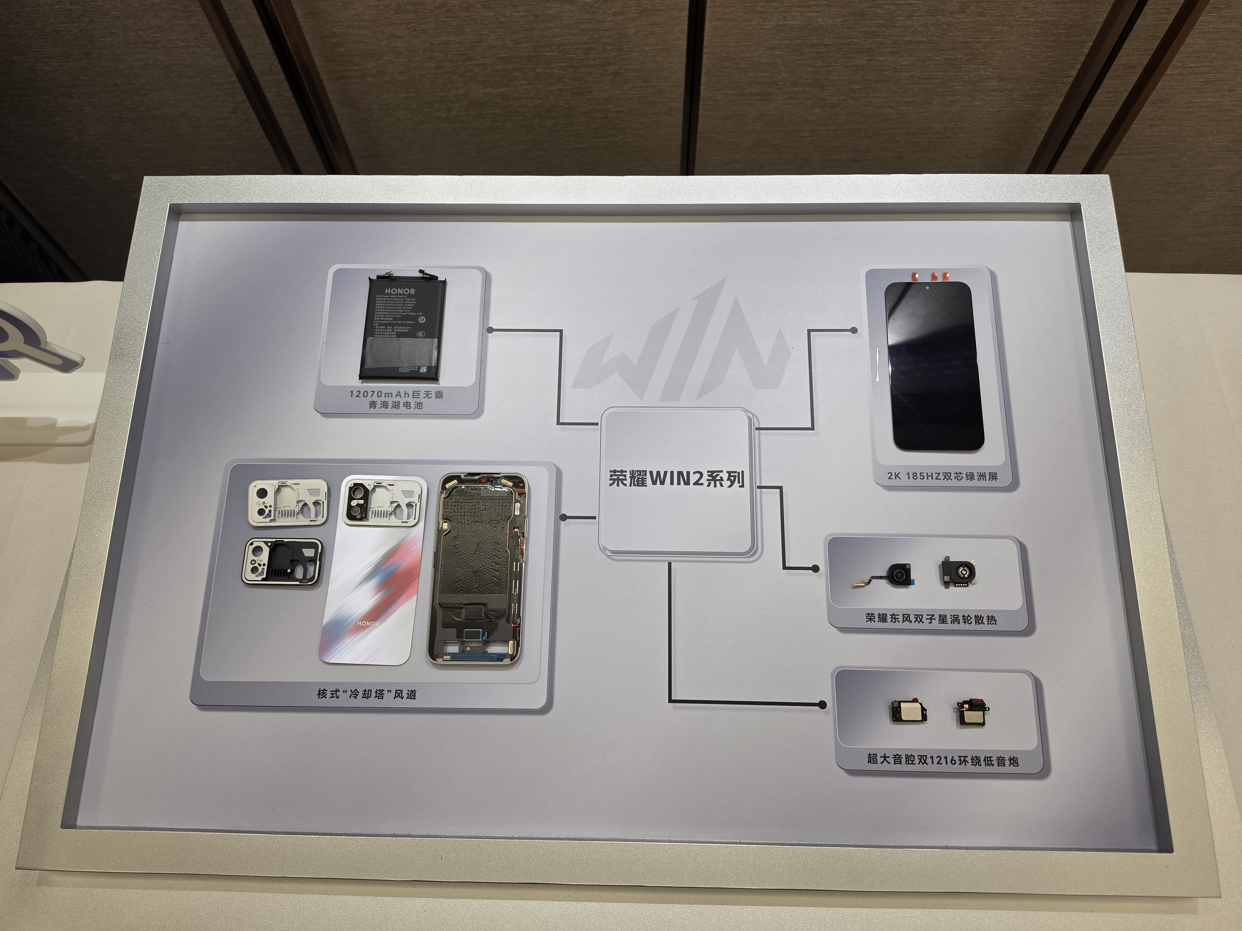 拆开荣耀WIN2，内里堆料一目了然。12070mAh青海湖电池，容量再攀新高；核