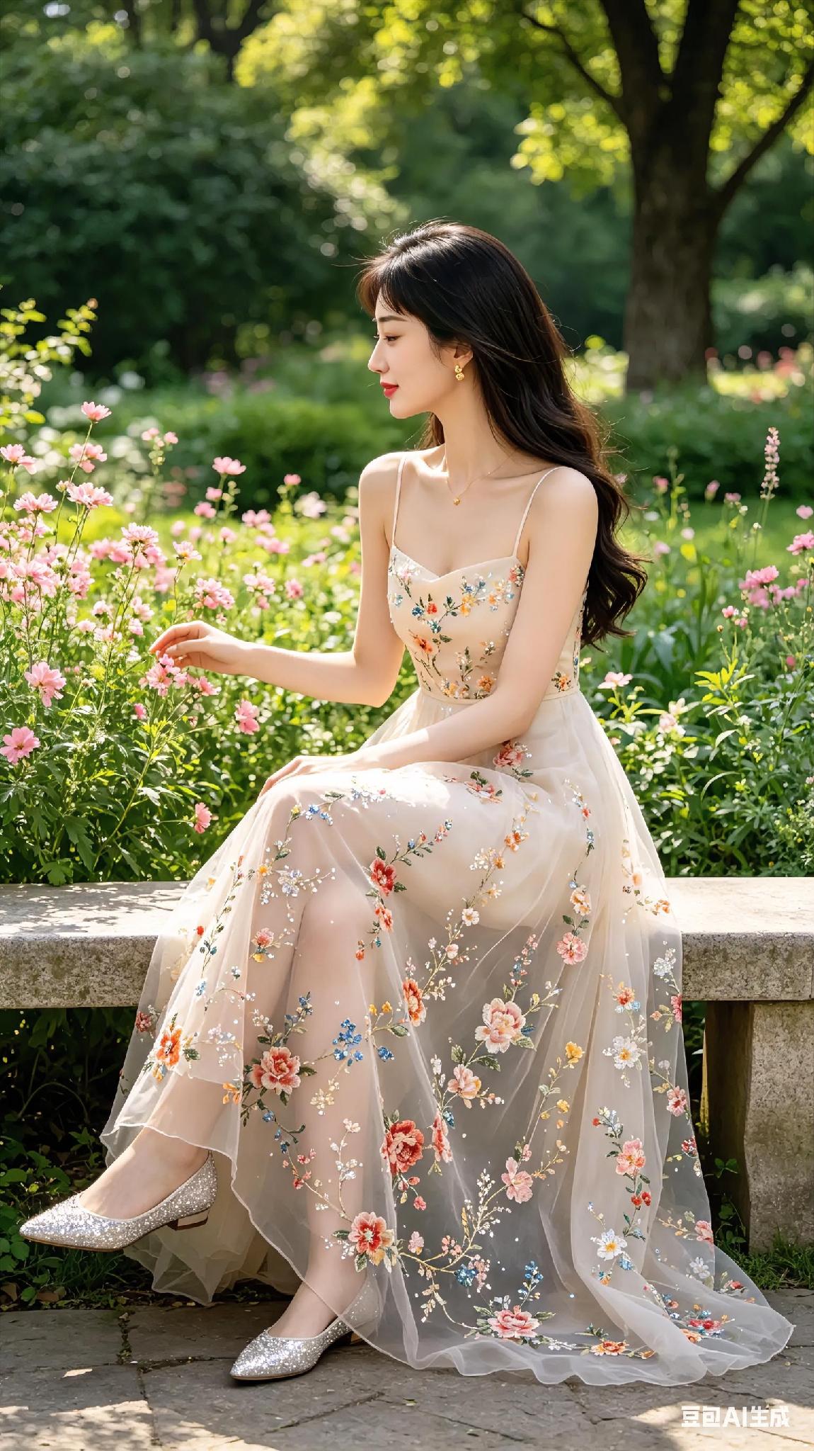 夏日花海中的优雅仙女，裙摆随风飘逸，宛如童话里的公主。什么样的美人算是东方美人