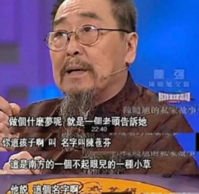 1965年，陈晓旭未出生时，她妈妈做过一个梦，在梦里有个老头告诉她，她肚子里怀着