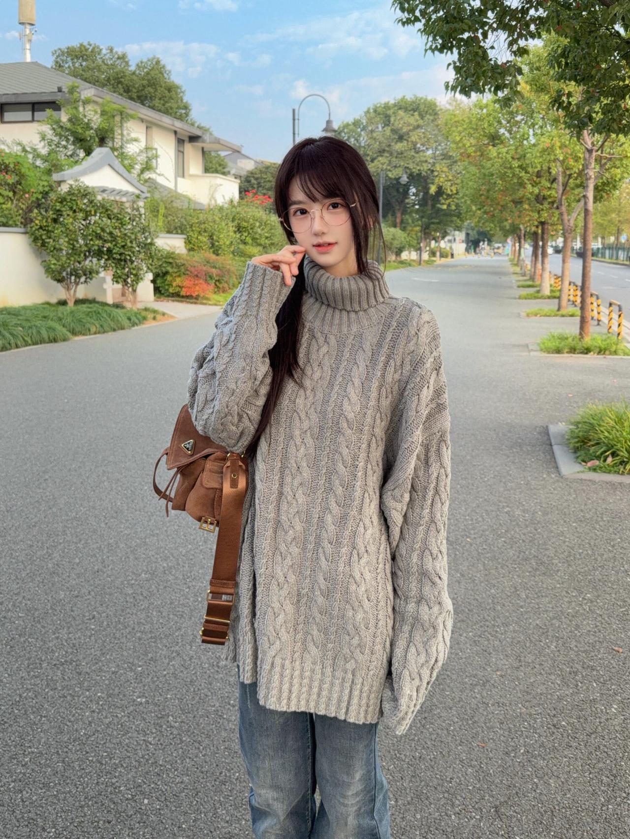 暖暖(,,>᎑<,,)Ootd每日穿搭高领毛衣