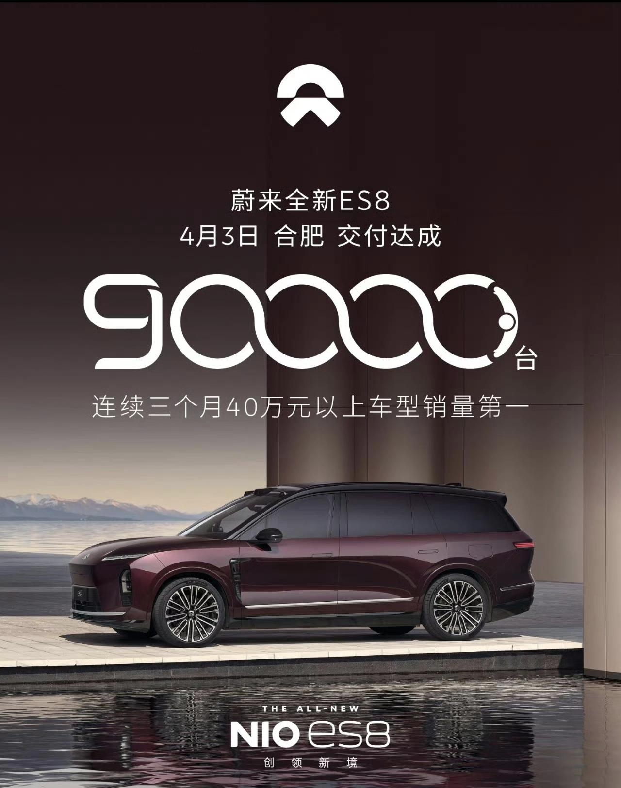 换电赛道的车型销量怎么样了呢？看看蔚来的全新ES8吧！截止于4月3日，这款车的累