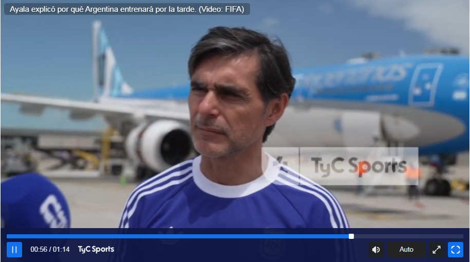 🚨🇦🇷教练组阿亚拉接受FIFA采访：阿根廷国家队将选择下午训练，以缓解堪