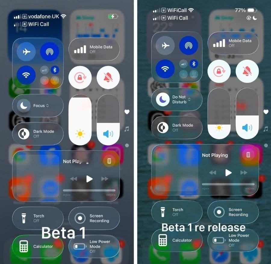 iOS26beta1改进了现有的LiquidGlass模糊效果图
