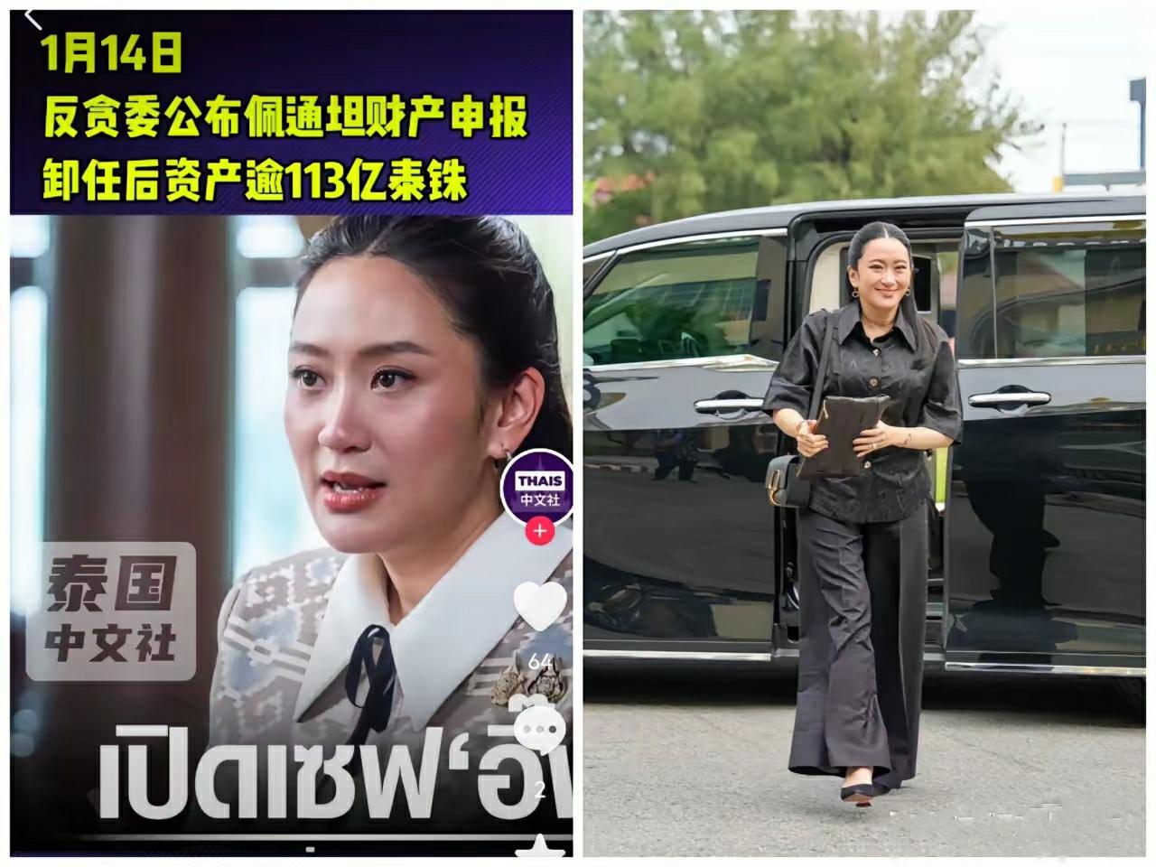 佩通坦现在估计是全网最自在的前总理了。卸任后申报的资产有113亿泰铢，虽然比