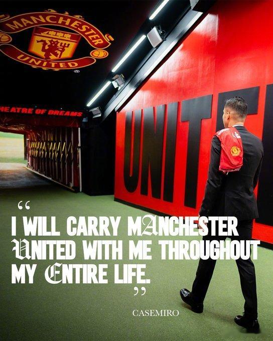 【曼联官宣卡塞米罗今夏离队】曼联宣布，33岁的卡塞米罗将在本赛季结束合同到期后离